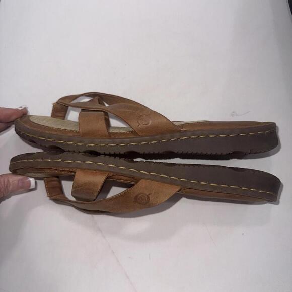 Born Gorpcore Classic Leather Designer Minimalist Flip Flops Thong Sandals 8/39 - Picture 5 of 11